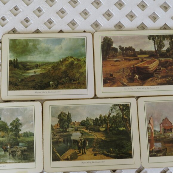 6 Cloverleaf John Constable English Scenes Tablemats Vintage (K715) - Picture 3 of 15